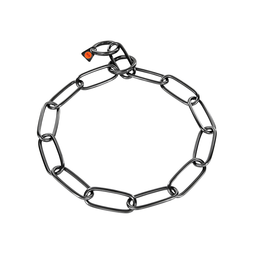 Collare Full Saver nero a maglie lunghe in acciaio 4mm